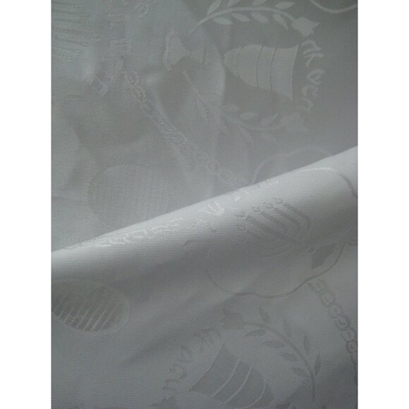 ABBY Tablecloth Shabbat Shabbos Jewish Menorah Candles Polyester 145 x 350 cm - Picture 10 of 14